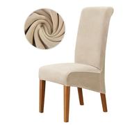 GUOZIF Funda para Silla de Comedor Grande de Terciopelo, Funda para sillas de tamaño XL, Respaldo Largo, Fundas para sillas de Cocina, Funda elástica para Asiento de Color sólido, 4 Uds.
