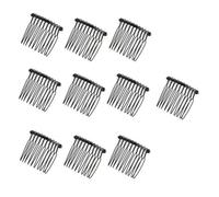 Guozihao 10 dientes de metal negro pinzas para el pelo, pasadores laterales mágicos para el pelo, abrazadera para moño invisible, 10 unidades