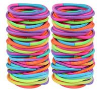 Guozihao 120 gomas elásticas para el cabello, sin daños, bandas de pelo variadas perfectas para cabello medio a grueso, soportes multicolor para colas de caballo para hombres, mujeres, niñas y niños