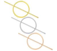 Guozihao 3 pinzas para el pelo circulares doradas para mujer, minimalistas, doradas, plateadas, geométricas, decorativas, accesorios para el cabello para niñas, bodas, fiestas de cumpleaños