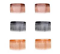 Guozihao 6 piezas de 14 dientes Peine lateral para el pelo, transparente, estilo francés, vintage, accesorios para mujeres y niñas, velo de novia, velo, pelo fino