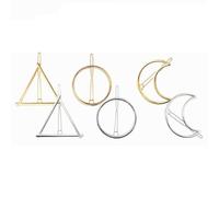 Guozihao 6 pinzas minimalistas de metal geométricas doradas y plateadas, para el pelo, círculo, triángulo y luna
