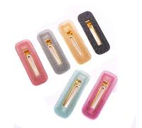 Guozihao 6 pinzas para el pelo de cocodrilo de resina con patrón de purpurina geométrica de acrílico para mujer, accesorios para el cabello (rectangular)