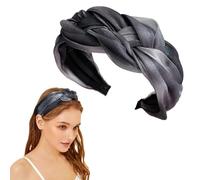 Guozihao Diadema de terciopelo de cisne | Diadema trenzada para mujer, perfecta para uso casual, cómoda, elástica y elegante, adecuada para todas las mujeres (gris galaxia)