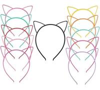 Guozihao - Diadema para cabeza (12 unidades, plástico, diseño de gato, multicolor