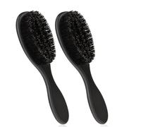 Guozihao Juego de 2 cepillos de pelo y peine de peinado degradado para barba, eliminación de polvo de cuello, accesorios de corte y afeitado para hombre, herramienta de aseo con mango (negro)