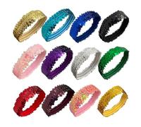Guozihao Paquete de 12 diademas elásticas de lentejuelas brillantes para adolescentes, niñas, mujeres, diademas deportivas, recuerdos de fiesta, multicolor