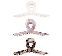 Guozihao Pinza de pelo grande para mujer, pinza de acetato de celulosa, adecuada para cabello grueso, accesorios de peinado para mujer (juego de 3)