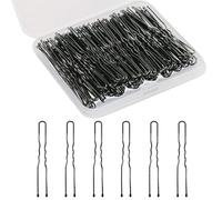 Guozihao Pinza para el pelo en forma de U, 100 piezas de pinzas para el pelo para mujer, con caja de almacenamiento, (2.4 pulgadas), color negro