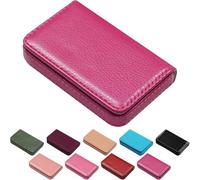 Guozihao Portatarjetas de crédito de negocios, sellado magnético anticaídas, funda organizadora de piel sintética para tarjetas de débito (rojo rosa)