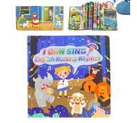 Gupcaqosjw Audiolibros para Niños | Libro De Sonido con Palabras En Inglés De Animales Y 15 Canciones,Juguete Educativo Interactivo para Desarrollo del Lenguaje, Aprendizaje Temprano, Simulación