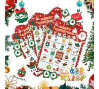 Gupcaqosjw Bingo de Navidad,Tarjetas de Bingo de Fiesta de Navidad para Juego Interactivo Actividades Divertidas para Reuniones de Fiestas Principiante Aula Carnaval Festival Viaje Familia