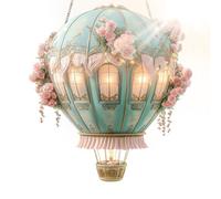 Gupcaqosjw Farol Solar De Globos Aerostáticos Con Efecto Llama,Luz Solar Con Llama Parpadeante | Decoración Acrílica 2D Para Ventana Patio Reuniones Terraza Camping Granja Porche Senda