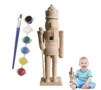 Gupcaqosjw Figuras navideñas de cascanueces sin terminar, soldado cascanueces de madera sin pintar - Pinta tus propios soldados navideños | Soldado Cascanueces navideño pintable para todas las edades,