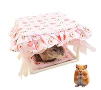 Gupcaqosjw para Hámster,Hábitat Interior para Mascotas Pequeñas | Estructura Escondite con Puerta de Flecos para Hámsters, Jerbos, Conejos y Chinchillas Albergue con Diseño Mascotas