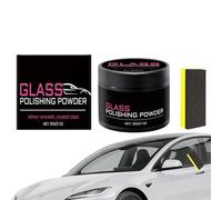 Gupcaqosjw Pulidor de Parabrisas | Polvo Para Eliminar Manchas De Agua | Kit de Pulido para Wineshield con Esponja de 30 Gramos,Para Automóviles Coches Camiones SUV Y Furgonetas