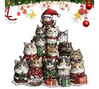 Gupcaqosjw Puzzles - Coleccionable con Tema de Navidad, de Madera con diseño de Gato - para niñas, Adolescentes, Mujeres, Marido, Hijo, Hija, Familia, Amigos, colegas
