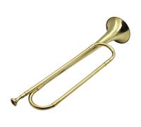 Gupcaqosjw Trompeta de caballería, Trompeta de bolsillo | Instrumento portátil de trompeta de caballería de latón | Instrumento de trompeta portátil, cuerno de corneta, latón plano Retro estándar B