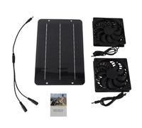 Gupcaqosjw Ventilador Doble Con Energía Solar, Ventilador Doble Para Casetas De Perros, Kit De Extracción De Aire Ventilación Potente Ligero Para Autocaravana Picnic Senderismo