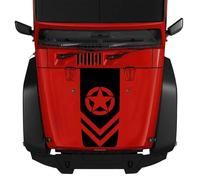 GUPEB Etiqueta engomada del capó con patrón de Estrella, Apto para Jeep Wrangler Invasion Calcomanías Militares Estrellas del ejército Calcomanía de Vinilo JK TJ LJ Waterproof