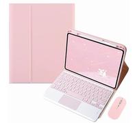 GUPENAA Funda con Teclado para iPad Pro de 13 Pulgadas (M4) 2024 con Trackpad, Contiene Ñ, Portalápices Integrado, Teclado Bluetooth Inalámbrico Magnético Desmontable con Ratón,Pink 1