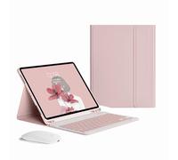 GUPENAA Funda con Teclado para Samsung Galaxy Tab A7 10.4'' 2022/2020, Contiene Ñ, Cubierta de Soporte Delgada y Liviana con Teclado Bluetooth Inalámbrico Desmontable,Rosado