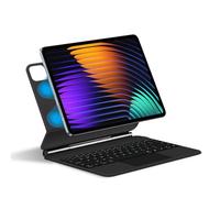 GUPENAA Funda con Teclado para Xiaomi Mi Pad 8/8 Pro 11.2" 2024, Contiene Ñ, Soporte Flotante Mágico Voladizo, Retroiluminación 7 Colores, Trackpad Integrado,Negro