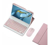 GUPENAA Funda con Teclado para Xiaomi Pad 6/6 Pro 11" 2023 con Soporte para Lápices, Contiene Ñ, Teclado Magnético Desmontable con Ratón Bluetooth,Rosado