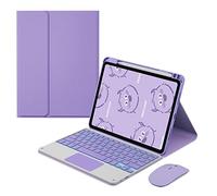 GUPENAA Funda de teclado para iPad Air de 5ª 4ª generación de 10.9 pulgadas, Pro 11 de 4ª 3ª 2ª 1ª generación [7 colores retroiluminados] [Soporte para lápices incorporado] Teclado Bluetooth