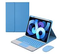 GUPENAA Funda de teclado para iPad de 10.2 pulgadas, 9ª 8ª 7ª generación, Air 3 Pro de 10.5 pulgadas [7 colores retroiluminados] [Soporte de lápiz incorporado] Teclado Bluetooth inalámbrico