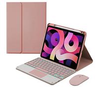 GUPENAA Funda de teclado para iPad de 10ª generación de 10.9 pulgadas 2022, [7 colores retroiluminados] [Soporte para lápices incorporado] Teclado Bluetooth inalámbrico desmontable magnético con