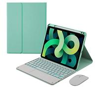 GUPENAA Funda de teclado para iPad de 10ª generación de 11.9 pulgadas 2022, [7 colores retroiluminados] [Soporte para lápices incorporado] Teclado Bluetooth inalámbrico desmontable magnético con