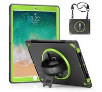 GUPENAA Funda para iPad Pro De 12,9 Pulgadas, 2.ª Generación, 2017 Y 2015, 1.ª Generación, Cubierta Protectora De TPU Resistente De Alta Resistencia, Soporte Giratorio de 360 °,Verde