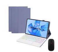GUPENAA Púrpura, Funda con Teclado para Huawei Matepad 11.5 2023, Contiene Ñ, 7 Colores Retroiluminados, Teclado Bluetooth Inalámbrico Magnético Desmontable con Ratón