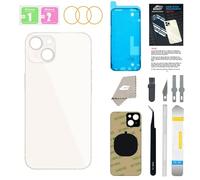 GUPFIX Repuesto de cristal trasero para iPhone 13 con herramientas Repir, cubierta trasera de agujero grande, repuesto de vidrio para todos los operadores con adhesivo preinstalado y kits de