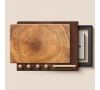 GUQASDV Cubierta Decorativa De Madera For Caja De Fusibles con Estante Y Ganchos, Panel De Disyuntor Oculto, Caja De Distribución Que Cubre Tablero De Cueva For Oficina(Brown 4-R,Smooth,29.5x21.6in)