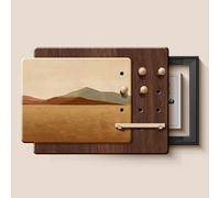 GUQASDV Cubierta Decorativa De Madera For Caja De Fusibles con Estante Y Ganchos, Panel De Disyuntor Oculto, Caja De Distribución Que Cubre Tablero De Cueva For Oficina(Brown 3-R,Smooth,29.5x21.6in)