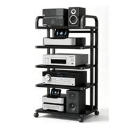 GUQASDV Gabinete Estéreo con Rueda, Soporte for Audio y Video con Estantes Ajustable