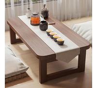 GUQASDV Japanese Floor Table, Bamboo Folding Coffee Table Low Dining Table Tea Table Foldable Floor Table for Home,Living Room,No Assembly for Sitting on The Floor(Brown,23.6x14.5x11.8'')