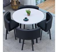 GUQASDV Juego de Mesa de Comedor Cuadrada y 4 sillas, Mesa de negociación con sillas, Mesa for Sala de recepción de Oficina o Club, mesas pequeñas for conferencias(Black and White)