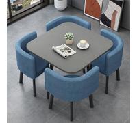 GUQASDV Juego de Mesa de Comedor Cuadrada y 4 sillas, Mesa de negociación con sillas, Mesa for Sala de recepción de Oficina o Club, mesas pequeñas for conferencias(Blauw)