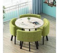 GUQASDV Juego de Mesa de Comedor Cuadrada y 4 sillas, Mesa de negociación con sillas, Mesa for Sala de recepción de Oficina o Club, mesas pequeñas for conferencias(Green)