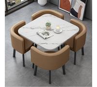 GUQASDV Juego de Mesa de Comedor Cuadrada y 4 sillas, Mesa de negociación con sillas, Mesa for Sala de recepción de Oficina o Club, mesas pequeñas for conferencias(Khaki)
