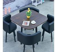 GUQASDV Juego de Mesa de Comedor Cuadrada y 4 sillas, Mesa de negociación con sillas, Mesa for Sala de recepción de Oficina o Club, mesas pequeñas for conferencias(Nero)