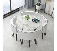 GUQASDV Juego de Mesa de Comedor Cuadrada y 4 sillas, Mesa de negociación con sillas, Mesa for Sala de recepción de Oficina o Club, mesas pequeñas for conferencias(Wit)