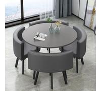 GUQASDV Juego de Mesa de Comedor Cuadrada y 4 sillas, Mesa de negociación con sillas, Mesa for Sala de recepción de Oficina o Club, mesas pequeñas for conferencias(Gray Circle)