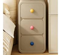 GUQASDV Mesitas de Noche con 3 Cajones Estilo Crema, Estante Estrecho for Mesa Auxiliar de Café, Merienda, Té, Tocador Pequeño for Sala de Estar, Dormitorio, Oficina(Khaki,15.7in/40cm)