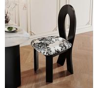 GUQASDV Sillas De Comedor De Madera Maciza, Sillas Creativas para Tocador,Silla De Cocina con Respaldo, Silla Únicas para Cocinas, Comedores Y Salas De Estar(White Black,Set of 1)