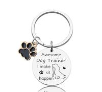 Guqqeuc Llavero de adiestramiento de perros para hombres y mujeres, regalo de agradecimiento para amantes de los perros, jubilación, regalos de cumpleaños para entrenadores de perros, Awesome Dog