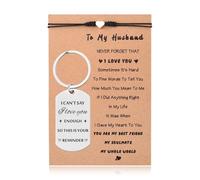 Guqqeuc Regalos de Navidad de San Valentín para esposa, marido, pulsera, llavero, regalo para novio, novia, regalo I Love You, Marido, S